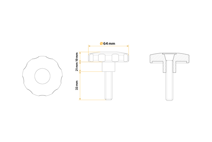 Πόμολο M10X33 TULPLAST POK-03 ενισχυμένο για ράμπες
