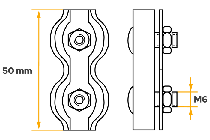 Σφιγκτήρας διπλού σχοινιού σέλας DROMET ZLS.5 για σχοινιά 5 mm