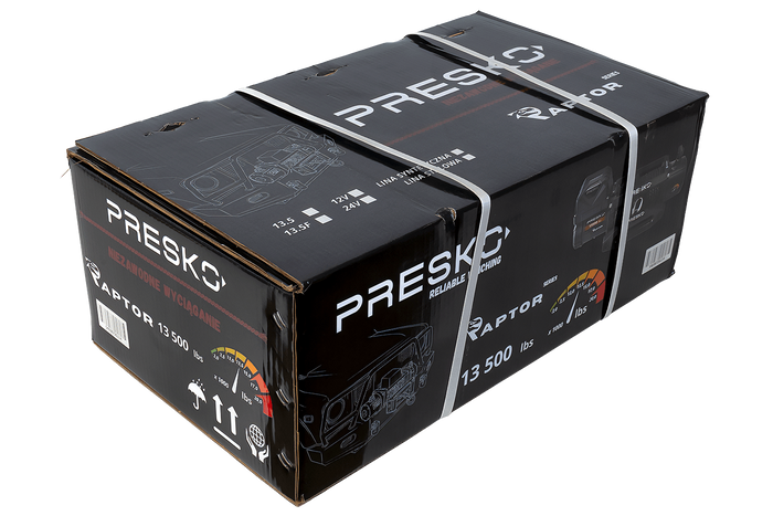 Ηλεκτρικό βαρούλκο για ρυμουλκούμενο PRESKO RAPTOR 13.5FS 12V 6130kg με σχοινί 24m