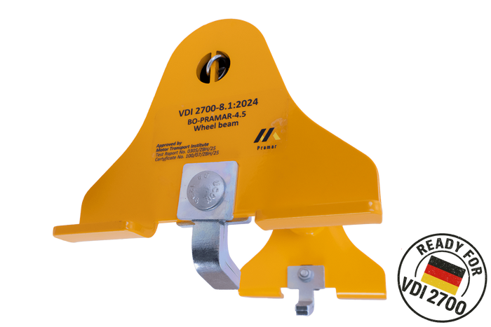 Φορτηγό ρυμούλκησης για τάκος τροχού PRAMAR Radstopper VDI 2700 κίτρινος universal