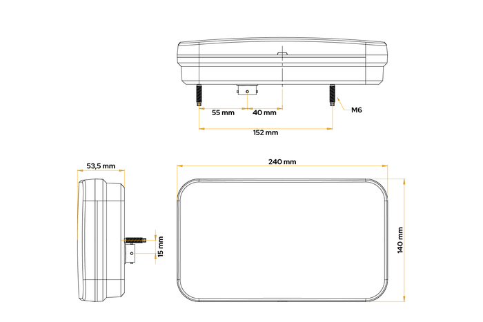 Πίσω φως Fristom FT-370 LED 7 λειτουργίες αριστερά