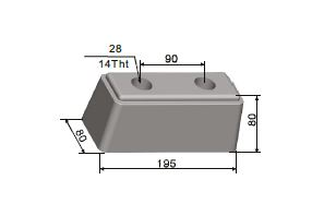 Λαστιχένιος προφυλακτήρας / ορθογώνιος προφυλακτήρας 19,5x8x8 cm