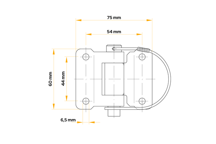 Αποσπώμενος πλαϊνός μεντεσέρας WINTERHOFF BSCH 30-5 πλαϊνή τοποθέτηση τρέιλερ