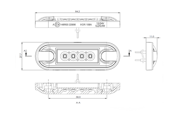 HORPOL LD 3210 λεπτή λευκή λάμπα LED γενικής χρήσης