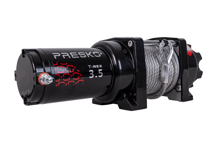 Ηλεκτρικό βαρούλκο για ρυμουλκούμενο PRESKO T-REX 3.5 12V 1590kg με χαλύβδινο καλώδιο 12m