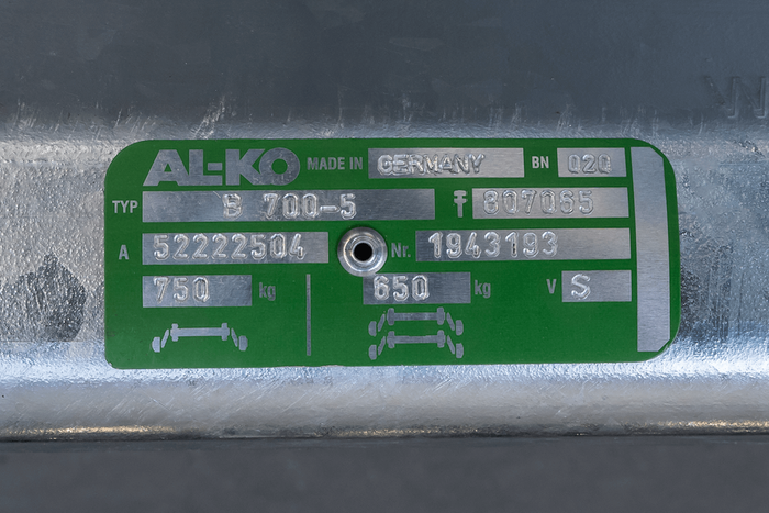 AL-KO COMPACT άξονας φρένων για ρυμουλκούμενο / ρυμουλκούμενο 750kg 700mm 1100mm 5x112