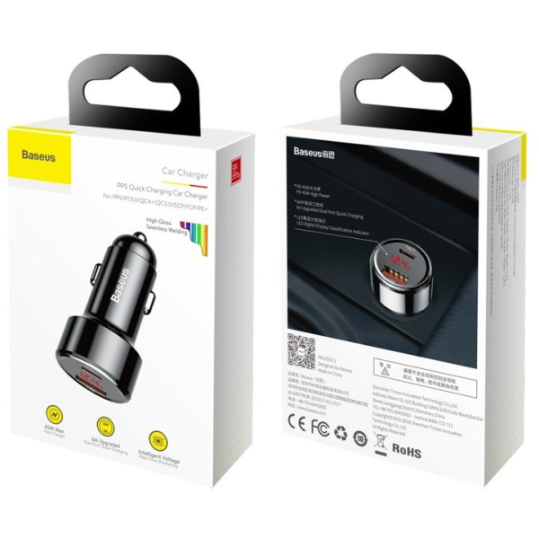Φορτιστής αυτοκινήτου BASEUS Magic Series USB, USB-C 45W