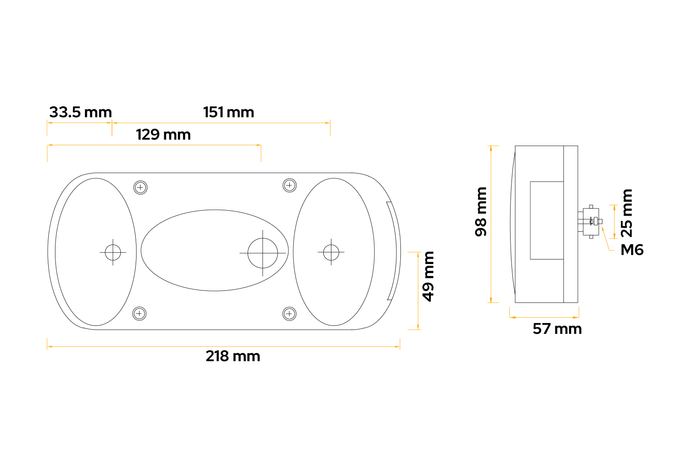 Πίσω φανός ASPÖCK Midipoint II, 4 καθολικές λειτουργίες