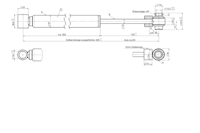 Αμορτισέρ συσκευής υπέρβασης AL-KO 251S 2600 kg - παλαιού τύπου