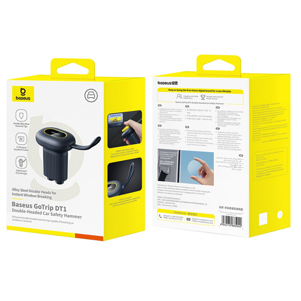 Σφυρί ασφαλείας BASEUS GoTrip DT1 2 σε 1 για παράθυρα, μαχαίρι σωσιβίου για ζώνες ασφαλείας