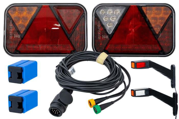 Σετ φώτων: FRISTOM FT-270 LED πίσω φώτα + FRISTOM FT-145 LED πλαϊνά φώτα σήμανσης + MANTES 5,3 m 13-PIN λουρί