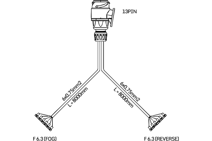 MANTES ηλεκτρική εγκατάσταση ρυμουλκούμενο λουρί 8 m 13 PIN βύσμα 6.3 βύσματα