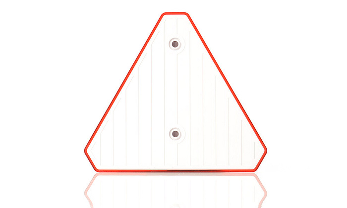 WAŚ κόκκινα προειδοποιητικά τρίγωνα, 150mm, σετ, 4x ανακλαστήρες