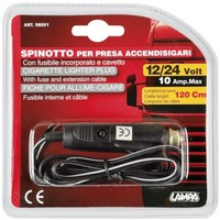 Βύσμα αναπτήρα αυτοκινήτου 12/24 volt 10 AMP. 120 cm