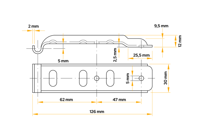 Βάση πλευρικού κοτσαδόρου UNITRAILER Z-02/BVG 10-B για πλευρικό κοτσαδόρο ρυμουλκούμενου