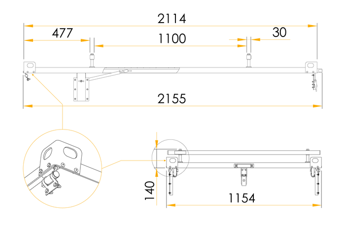 UNITRAILER GARDEN TRAILER 200 KIPP κάλυμμα τρέιλερ με κυλίνδρους / κλειδαριά με κλειδί