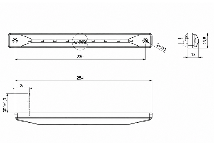 HORPOL LWD984 LED εσωτερικό φωτιστικό αυτοκινήτου 200lm