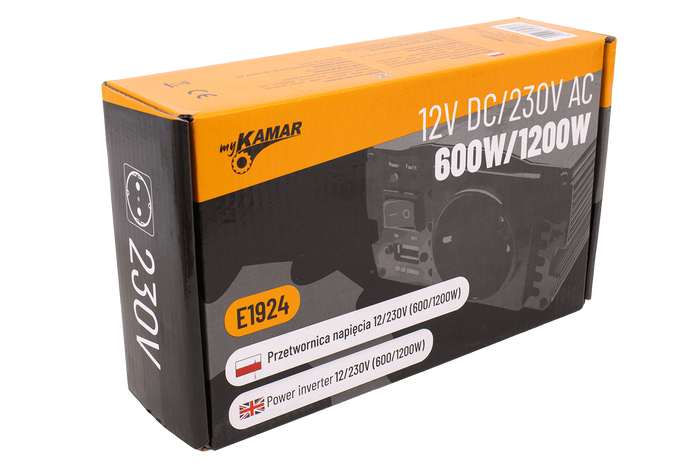 Μετατροπέας τάσης 12V/230V (600/1200W) KAMAR E1924