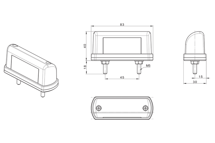 FRISTOM FT-016 Φωτισμός LED πινακίδας κυκλοφορίας