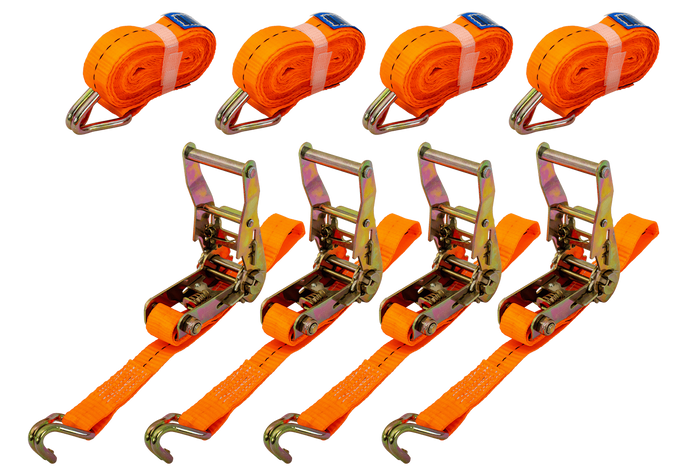 Σετ τεσσάρων ιμάντων μεταφοράς με εντατήρα UNITRAILER 4m/25mm/1t