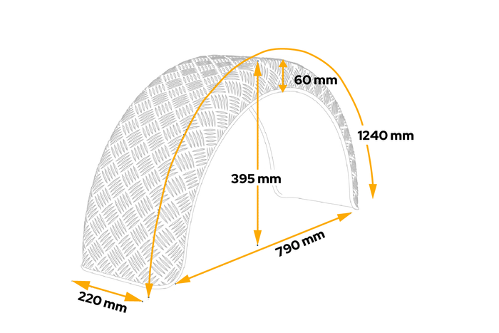 Φτερό ρυμουλκούμενου 15-16" DOMAR D29130, θόλος τροχού 790/220mm