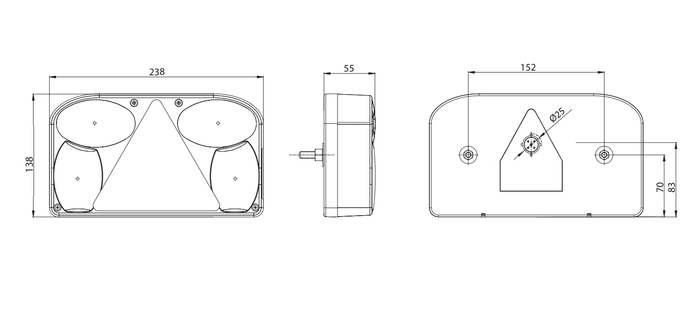 Το πίσω φως FRISTOM FT-088 bayonet 6 λειτουργεί δεξιά