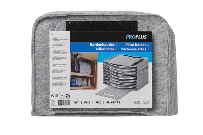 Οργανωτής πιάτων ProPlus 761475V01, από τσόχα, για 10 πιάτα