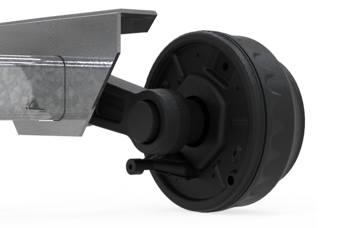 KNOTT VGB15 άξονας φρένων για ρυμουλκούμενο / ρυμουλκούμενο 1500kg 1850mm 2300mm 5x112