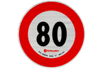 Ανακλαστικό αυτοκόλλητο LAMP όριο ταχύτητας 80 km/h πινακίδα B-33