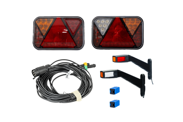 Σετ φώτων: FRISTOM FT-270 πίσω φώτα LED + FRISTOM FT-145 LED πλαϊνά φώτα σήμανσης + MANTES 7m ζώνη 7-PIN