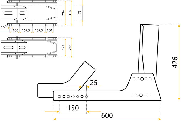 Κλείδωμα μπροστινού τροχού μοτοσυκλέτας για τρέιλερ