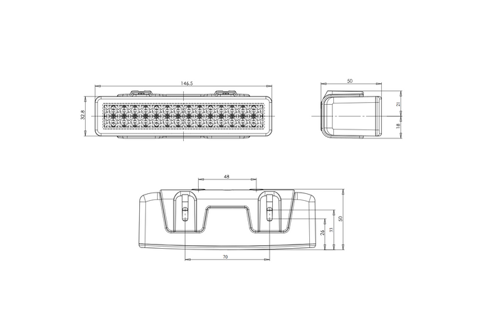 Πίσω φως ομίχλης WAŚ W99 748 LED universal
