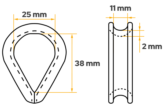 DROMET KU10 δαχτυλήθρα από ατσάλι για σχοινί 10mm