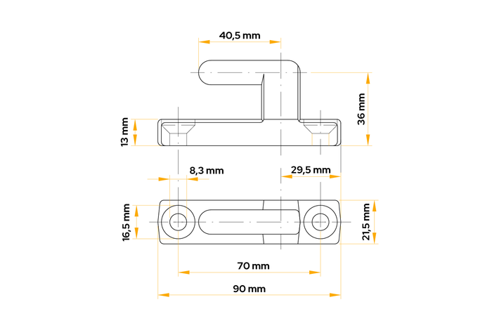 Βάση μεντεσέδων WINTERHOFF BSCHG 40-A για το πλαϊνό τρέιλερ