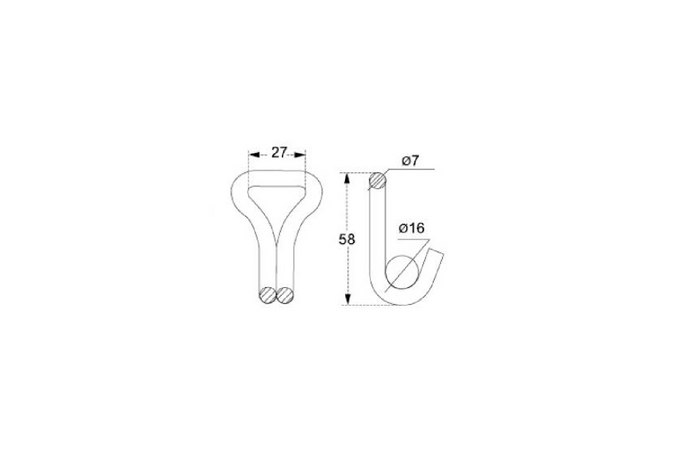 Γάντζος ζώνης μεταφοράς UNITRAILER 25mm 1,5t