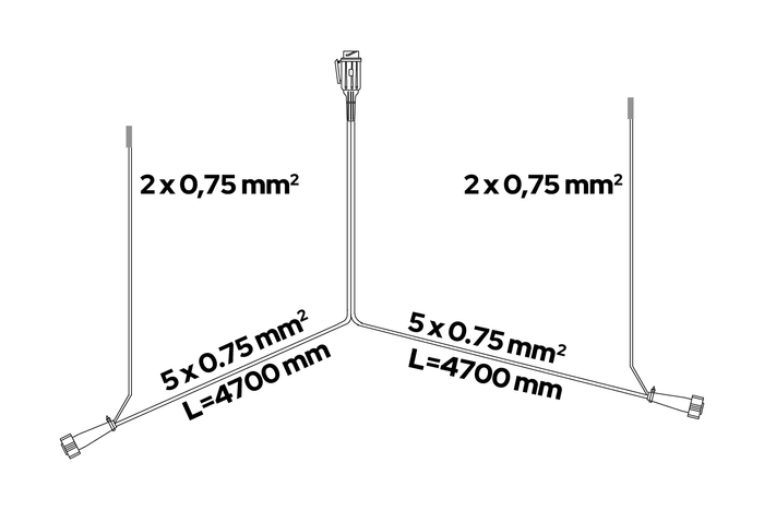 ASPÖCK ηλεκτρική εγκατάσταση ρυμουλκούμενο καλωδίωση 7 m 13/8 PIN βύσμα μπαγιονέτες 2x 5 PIN