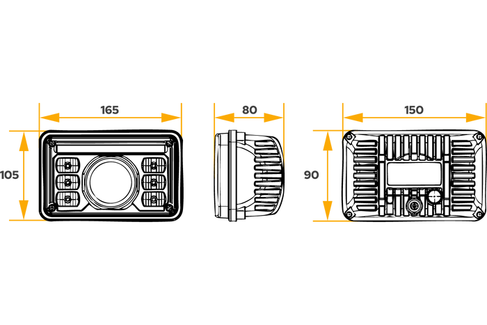 TT Technology TT.16603 μπροστινό φως LED 3 λειτουργιών 16xLED 3150lm για John Deere, Massey Ferguson, CNH