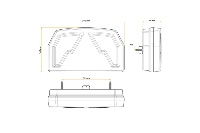 Πίσω φώτα FRISTOM FT-372 LED μπαγιονέτ 6-PIN 6 λειτουργίες αριστερά+δεξιά