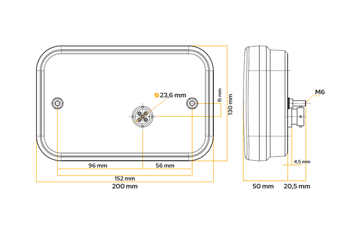 Πίσω φως Fristom FT-270 LED 6 λειτουργίες αριστερά