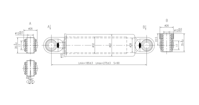 Αμορτισέρ PIVEXIN για άξονες ρυμουλκούμενου 1500-3000 kg για μονούς και διπλούς άξονες με ανάρτηση PULLMAN