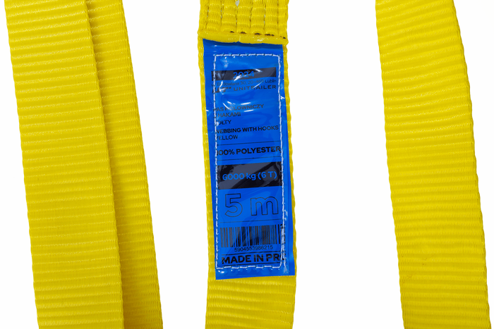 Σχοινί ρυμούλκησης με γάντζους Ιμάντας ρυμούλκησης UNITRAILER 5m/50mm/6t κίτρινο