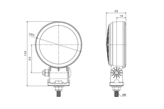 Λάμπα εργασίας LED με ανακλαστήρα FRISTOM FT-365 SLIM 6xLED 1500lm