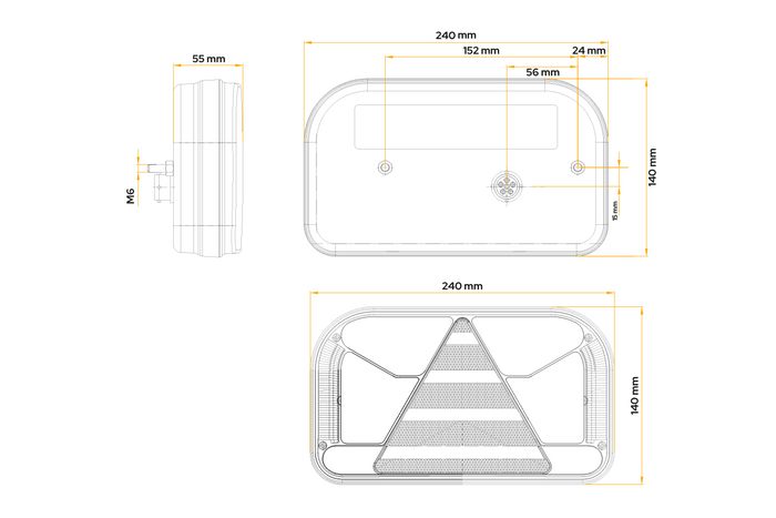 Πίσω φως FRISTOM FT-170 LED μπαγιονέτα 6 λειτουργιών αριστερά