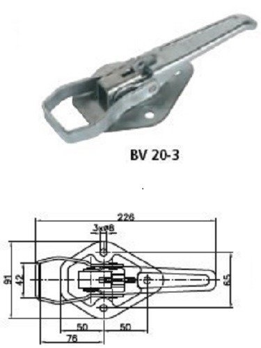 Πλαϊνός κοτσαδόρος με κούμπωμα WINTERHOFF BV 20-3 + BVG 20-A πλήρες πλευρικό κλείσιμο ρυμουλκούμενου