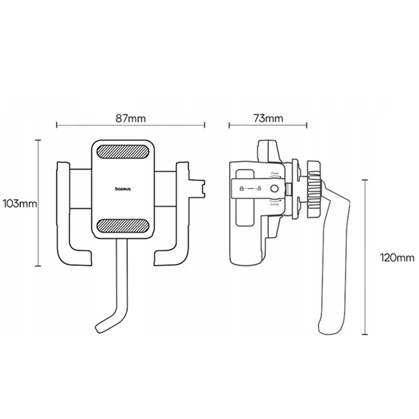 Βάση στήριξης κινητού ποδηλάτου/μοτοσικλέτας BASEUS GoTrip Series για καθρέφτη