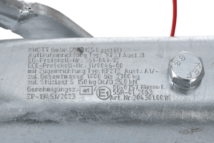 Συσκευή υπέρβασης KNOTT KF27B με κοτσαδόρο K27A για ρυμουλκούμενο 2700 κιλών με ράβδο έλξης τύπου V