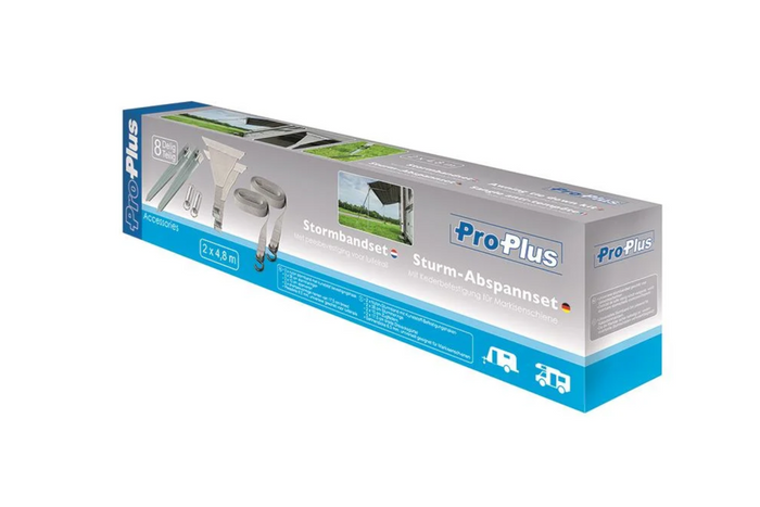 Σετ δύο ιμάντων καταιγίδας ProPlus 361729 που συνδέονται με ράγα τέντας 2x4,8 μ.