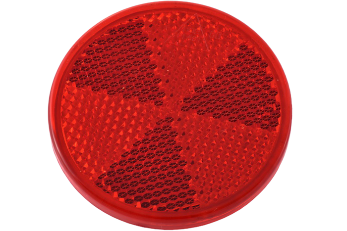 Κόκκινος ανακλαστήρας fi 60 mm με αυτοκόλλητη ταινία