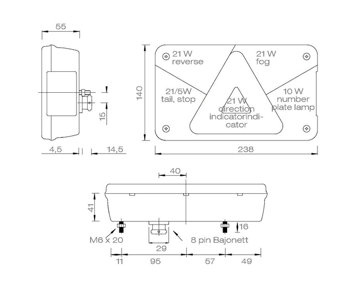 Πίσω φανός ASPÖCK Multipoint V, 7 λειτουργιών, δεξιά