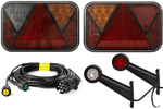 Σετ φώτων: Πίσω φώτα FRISTOM LED + πλευρικά φώτα σηματοδότησης LED HORPOL + καλωδίωση MANTES 5,2m 7PIN